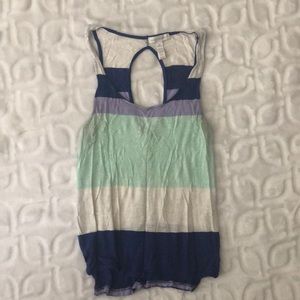Keyhole Back Color Block Tank